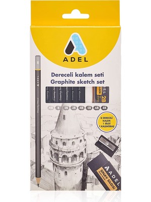 Adel 8'li Dereceli Kalem Seti Plastik Malzeme ile Renkli ve Kullanışlı Çizim Araçları