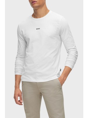 Boss Logolu Regular Fit Bisiklet Yaka Uzun Kollu Pamuklu T Shirt Erkek T Shirt 50473286 100