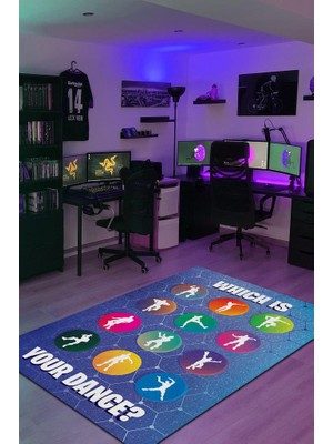 Homshtag Your Dance Pamuklu Dokuma Tabanlı Yıkanabilir Kaymaz Gamer Halısı