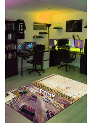 Homshtag Respect Pamuklu Dokuma Tabanlı Yıkanabilir Kaymaz Gamer Halısı