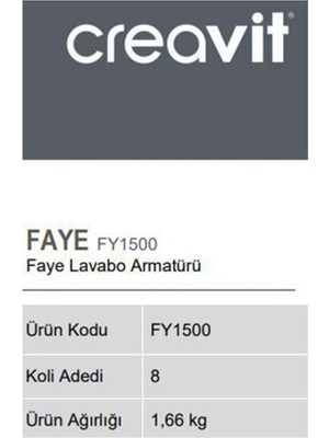 Creavit FY1500 Faye Lavabo Armatürü