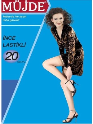 Müjde Bayan 6 Lı Paket 20 Denye Ince Dizüstü ÇORAP-500-SİYAH