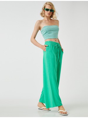 Koton Bol Paça Pantolon Beli Bağlamalı Modal Karışımlı