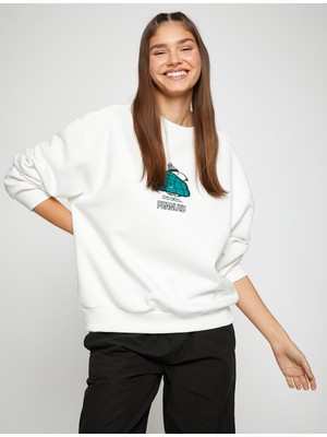 Koton Snoopy Lisanslı Sweatshirt Bisiklet Yaka Uzun Kollu