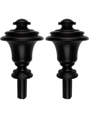 2pcs Perde Çubuk Finials Pencere Direği Uç Aksesuarlar Office 6 # Schwarz Için Yedek