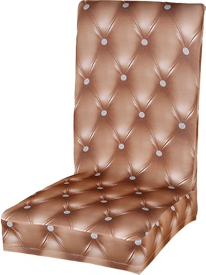 Çıkarılabilir Elastik Streç Slipcover Kısa Yemek Sandalye Koltuk Kapağı -Champagne -Şampanya, 45-60CM