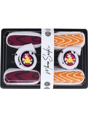 Mono Socks Unisex Renkli Roll Maki Set C 3'lü Sushi Çorap