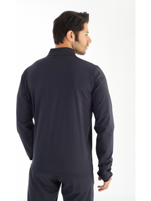 Crozwise Dalgıç Yarım Yaka - Erkek Lacivert Tam Fermuarlı Spor Sweatshirt - 6040-01