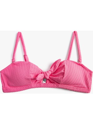 Koton Dokulu Bikini Üstü Bağlama Detaylı Askılı