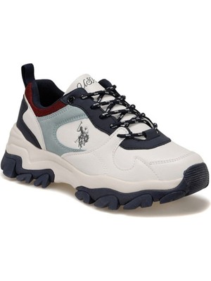 U.S. Polo Assn. Kadın Beyaz Mavi Sneaker Spor Ayakkabı Suni Deri Günlük Kullanım İçin