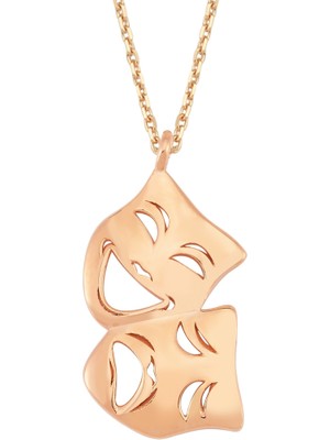 Altın Sepeti Rose Altın Drama Oyuncu Maskesi Kolye