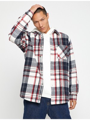 Koton Ekoseli Oduncu Gömleği Klasik Yaka Cep Detaylı Uzun Kollu