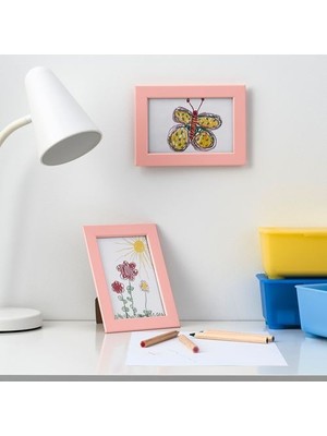 IKEA Çerçeve 13X18 cm Pembe Meridyendukkan ,mdf-Kağıt Folyo Dikey ve Yatay Özellik