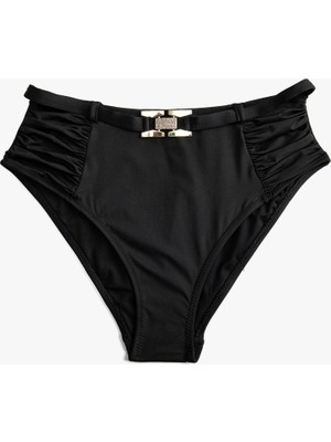 Koton Yüksek Bel Bikini Altı Taşlı Toka Detaylı Yanları Büzgülü