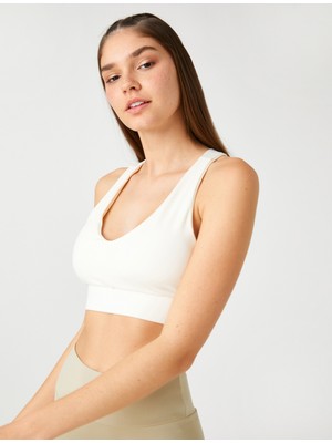 Koton Sporcu Sütyeni Çapraz Askılı U Yaka