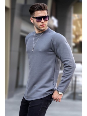 Füme Bisiklet Yaka Regular Fit Basic Sweatshirt 6023