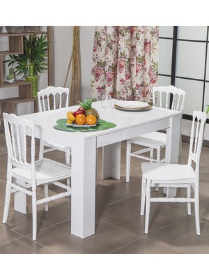 Arda / Miray Mutfak Masa Takımı 4 Sandalye 1 Masa - Beyaz
