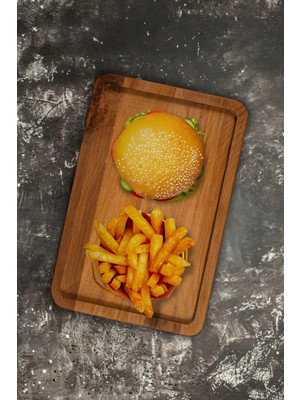 Oppipo Ahşap Sunum ve Servis Tabağı - Küçük Boy Masif Ahşap Sunum Servis Tabağı