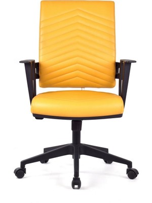 Koltukstilim Berroni Turuncu Deri Pls Çalışma Koltuğu Ofis Koltuğu