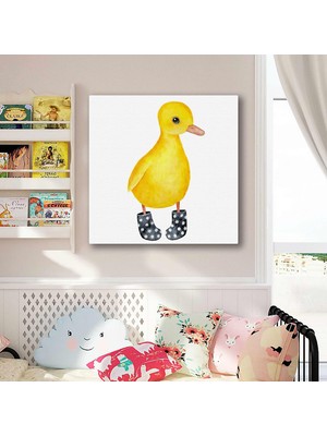 SML Tablo Çoraplı Yavru Ördek Ilüstrasyonu Kanvas Tablo