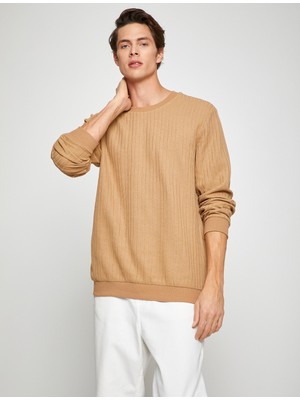 Koton Basic Textured Sweater Crew Neck