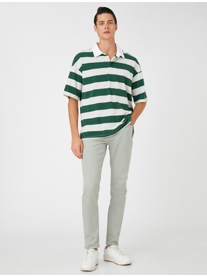 Koton Basic Gabardin Pantolon 5 Cep Düğme Detaylı