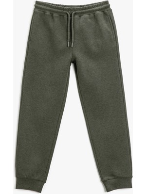 Koton Basic Jogger Eşofman Altı Beli Bağlamalı Cepli Gofre Dokulu