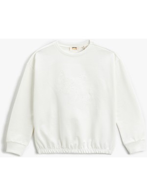 Koton Kız Çocuk Sweatshirt Ekru 3SKG10057AK