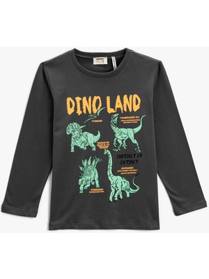 Koton Erkek Çocuk Uzun Kollu T-shirt Antrasit 3SKB10018TK