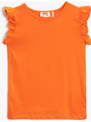 Koton Basic Fırfırlı Tişört Kolsuz