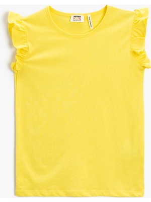 Koton Basic Fırfırlı Tişört Kolsuz