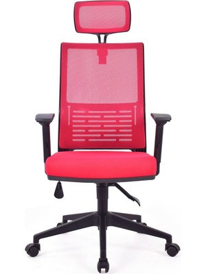 Koltuk Stilim Carina Kırmızı Fileli Pls Makam Koltuğu Ofis Koltuğu