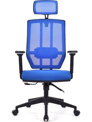 Koltuk Stilim Sera Mavi Fileli Pls Makam Koltuğu Ofis Koltuğu