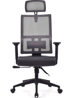 Koltuk Stilim Perla Siyah Fileli - Deri Pls Makam Koltuğu Ofis Koltuğu
