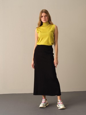 Xint Kadın Sarı Pamuk Dokulu Regular Fit Kazak