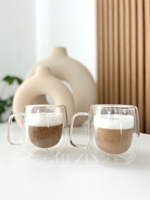 Guezia Isıya Dayanıklı Çift Camlı Çift Cidarlı Cam Kupa |  2  Adet  |  250ML