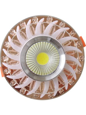 Sunlight Bronz Kristal Cam Sıva Altı Spot Cob Led Armatür Beyaz Işıklı