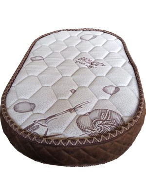 Gelişim Yatak Ahşap Sepet Beşik Yatağı Oval Bambu Yaylı Yatak 40 x 80 cm Antibakteriyel Özellikli