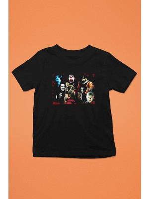 Tişört Fabrikası Cadılar Bayramı-Halloween Baskılı Unisex Siyah Çocuk Tişört