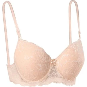 Kadın Slikonlu Boş Dantelli Sütyen E-1104 - Ten - 85