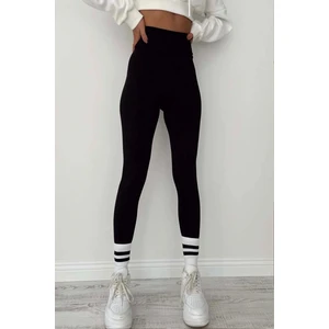 DAXİS Sportwear Company Kadın Siyah Yüksek Bel Dikişsiz Fitilli Tayt