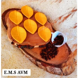E.m.s Altın Yaprak Desen Kahve Yanı Sunumluk Lokumluk Ikramlık 6'lı 6 x 9 cm