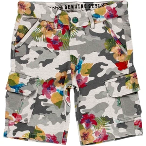 Erkek Çocuk Floral Kamuflaj Desenli Bermuda Şort