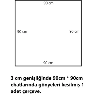 Ankara Kartonpiyer Dekoratif Boyanabilir 2,5 cm Duvar Çıtası 1 Adet 90 cm*90 cm Hazır Kesimli Çerçeve