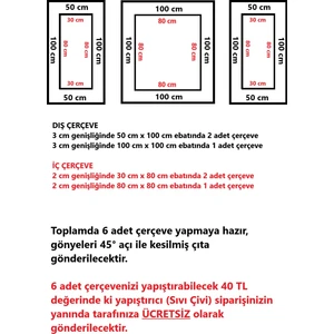 Ankara Kartonpiyer Dekoratif Boyanabilir 6 Adet Hazır Kesimli Içiçe Çerçeve