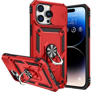 Kny Apple Iphone 14 Pro Max Kılıf Ultra Korumalı Yüzüklü Manyetik Sürgülü Vega Kapak