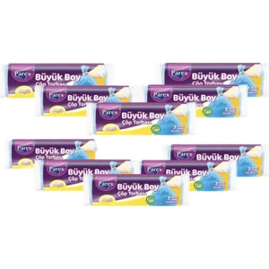 Güçlü Çöp Torbası Büyük Boy 65cm x 80cm Mavi Tek Rulo 10 Paket
