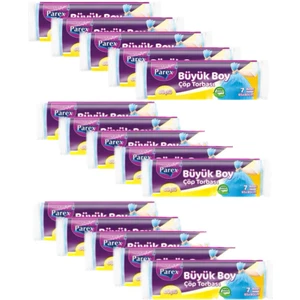 Güçlü Çöp Torbası Büyük Boy 65 cm x 80 cm Mavi Tek Rulo 15 Paket