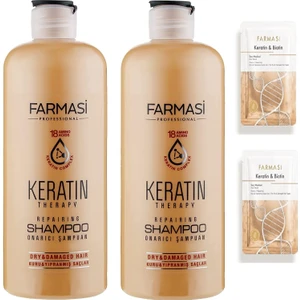 Keratin Therapy Onarıcı Şampuan 360 ml 2 Adet Keratin Maske Hediyeli