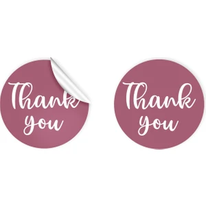 Anka Design Kuşe Sticker 4X4CM 36 Adet  Thank You